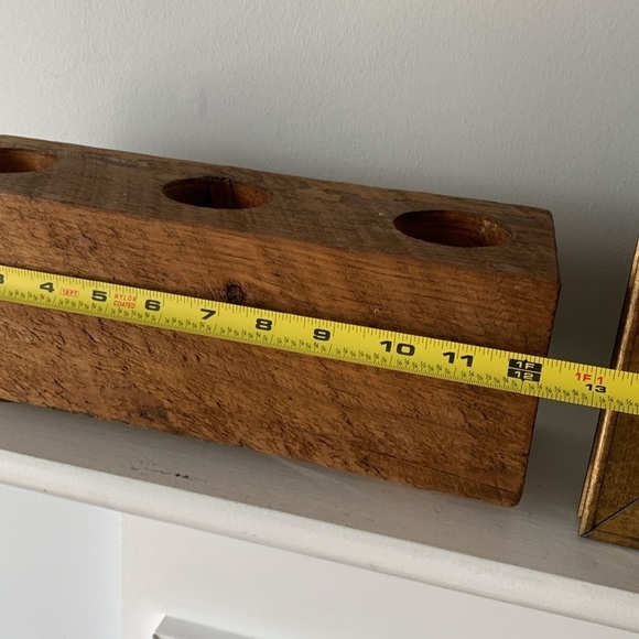 Wooden Block Terrarium‎ Holder Trio candle holder home decor bohemian farmhouse - Picture 4 of 9